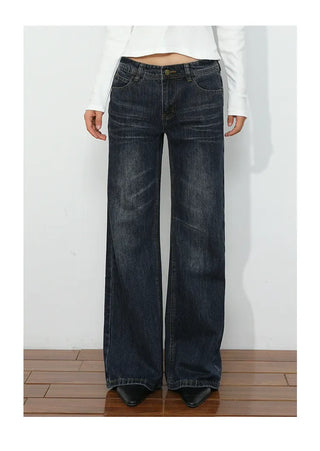 mid-waist straight jeans