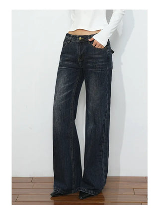 mid-waist straight jeans