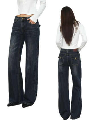 mid-waist straight jeans