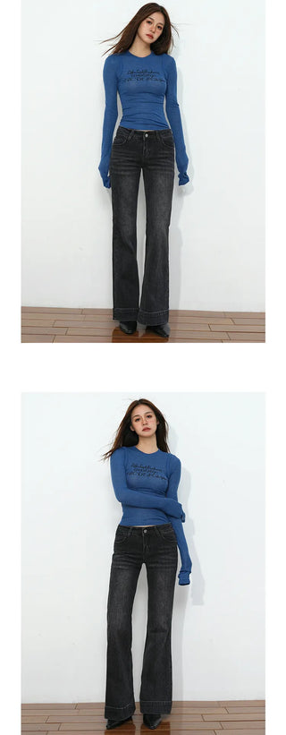 low waist flare jeans