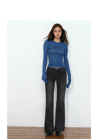 low waist flare jeans