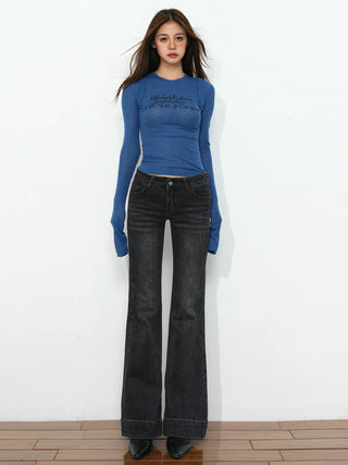 low waist flare jeans