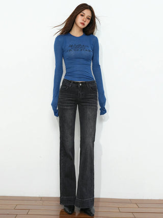 low waist flare jeans