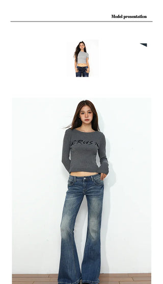 low waist flare jeans