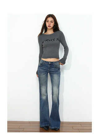 low waist flare jeans