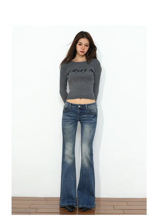 low waist flare jeans
