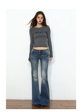 low waist flare jeans