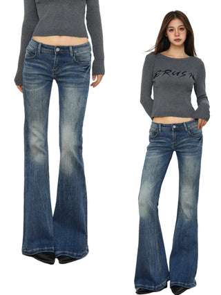 low waist flare jeans