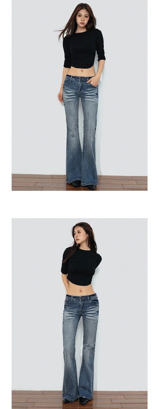 low waist flare jeans