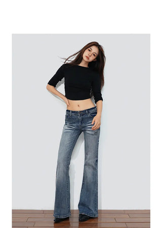 low waist flare jeans