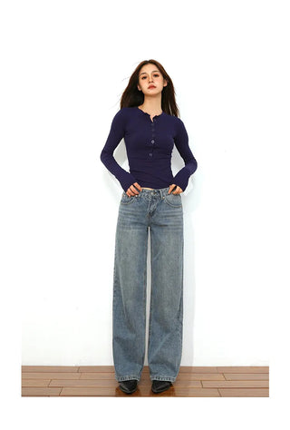 low waist straight jeans
