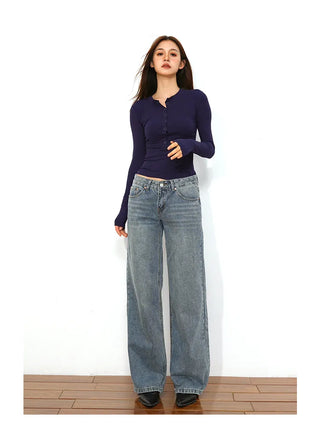 low waist straight jeans