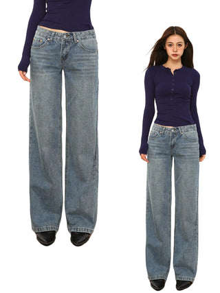 low waist straight jeans