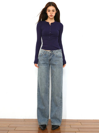 low waist straight jeans