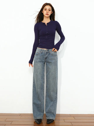 low waist straight jeans