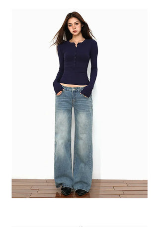 low waist straight jeans