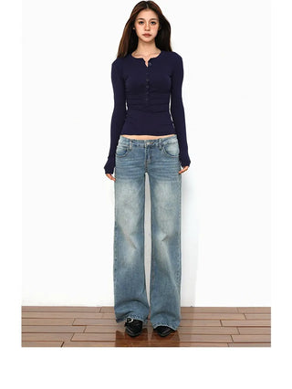 low waist straight jeans