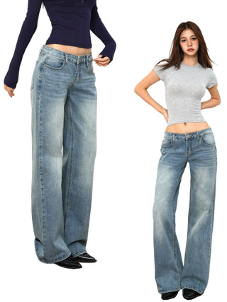 low waist straight jeans
