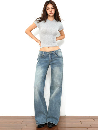 low waist straight jeans