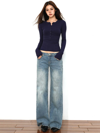 low waist straight jeans