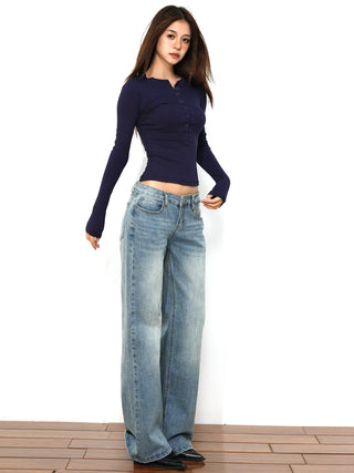 low waist straight jeans