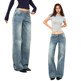 low waist straight jeans