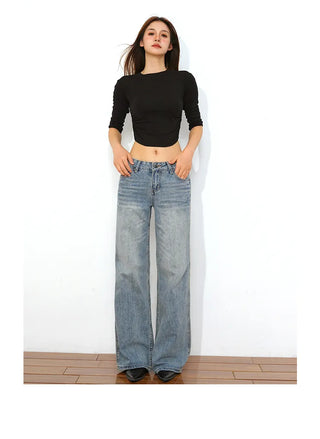 low waist straight jeans