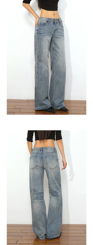 low waist straight jeans