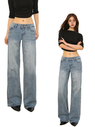 low waist straight jeans