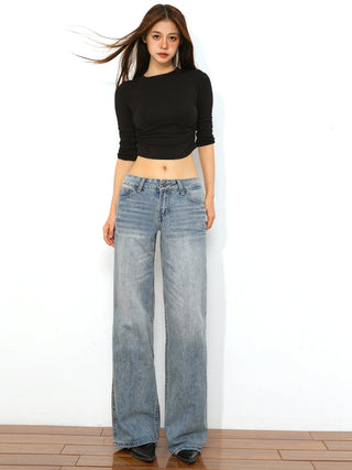 low waist straight jeans
