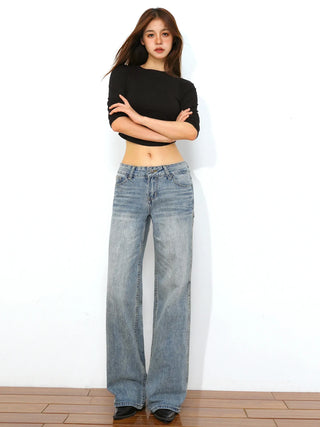 low waist straight jeans