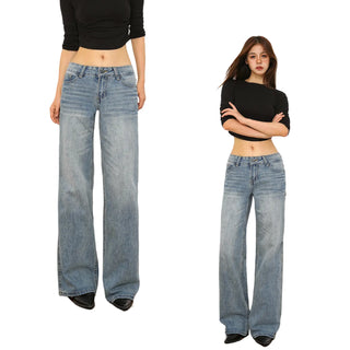 low waist straight jeans