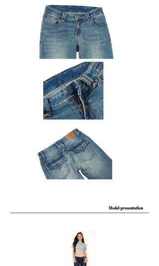 low waist bell-bottom jeans