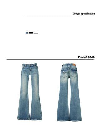 low waist bell-bottom jeans