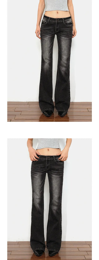 low waist bell-bottom jeans