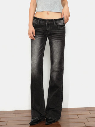 low waist bell-bottom jeans