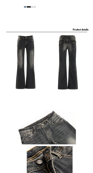 low waist bell-bottom jeans