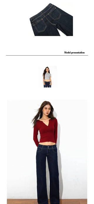 low waist straight jeans