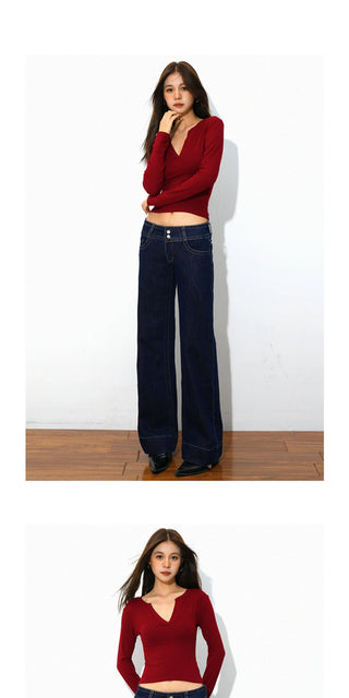 low waist straight jeans