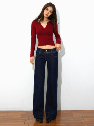 low waist straight jeans