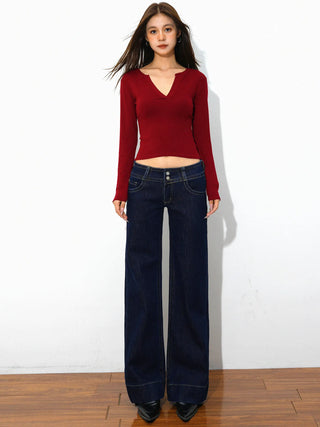 low waist straight jeans