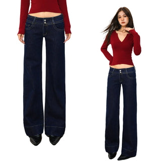 low waist straight jeans