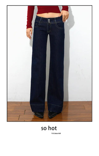 low waist straight jeans