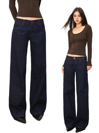 low waist wide jeans