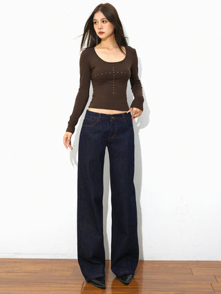 low waist wide jeans