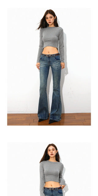 fitted boot-cut jeans