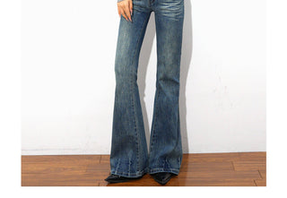 fitted boot-cut jeans
