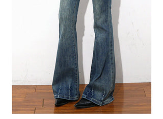 fitted boot-cut jeans