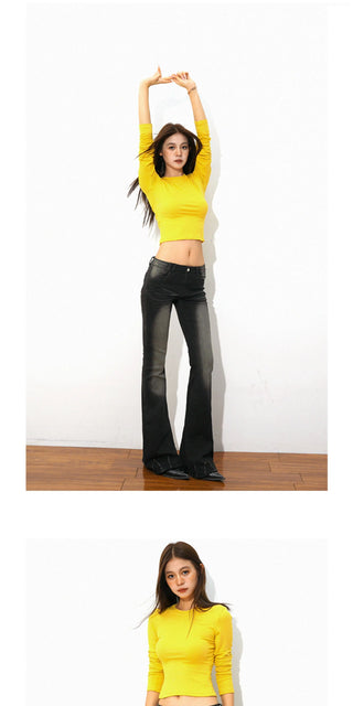 fitted boot-cut jeans