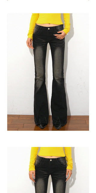 fitted boot-cut jeans